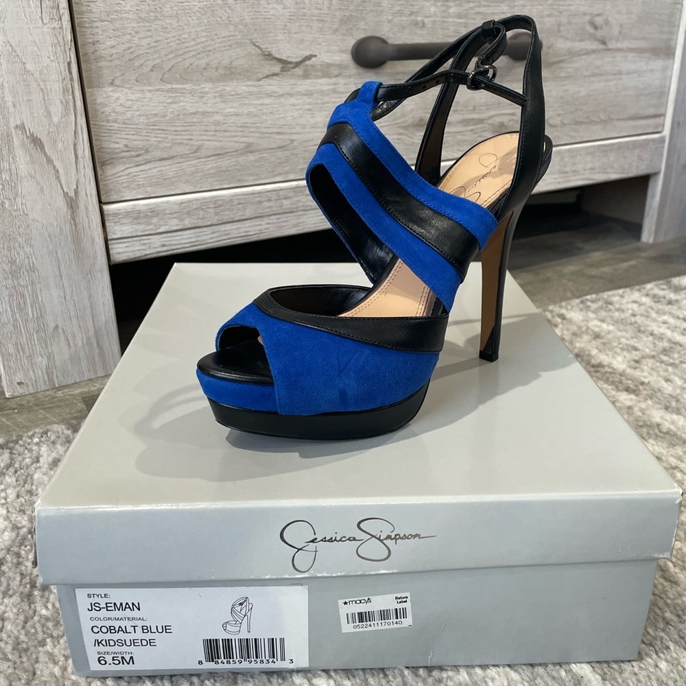 Jessica Simpson Heels royal blue and black